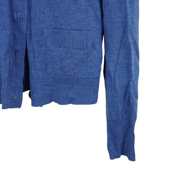 J. Crew Blue Merino Wool‎ Cardigan Sweater With Pockets Size S - Picture 3 of 6